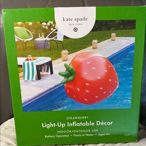 kate spade Red Strawberry Light-Up Inflatable Pool Décor